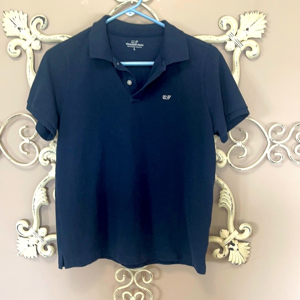 Boys Vineyard Vines navy polo shirt size large